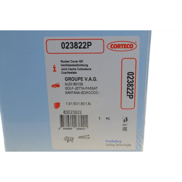 023822P CORTECO Прокладка кришки клапанів VW Golf I/II/III/Passat/T3/T4 1.3-2.0 73-03