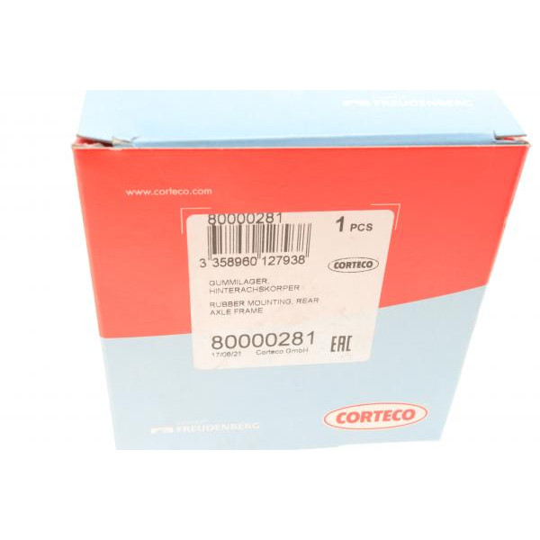 80000281 CORTECO Сайлентблок балки (задньої) Audi А4 1.6-2.8 TDI 94-01