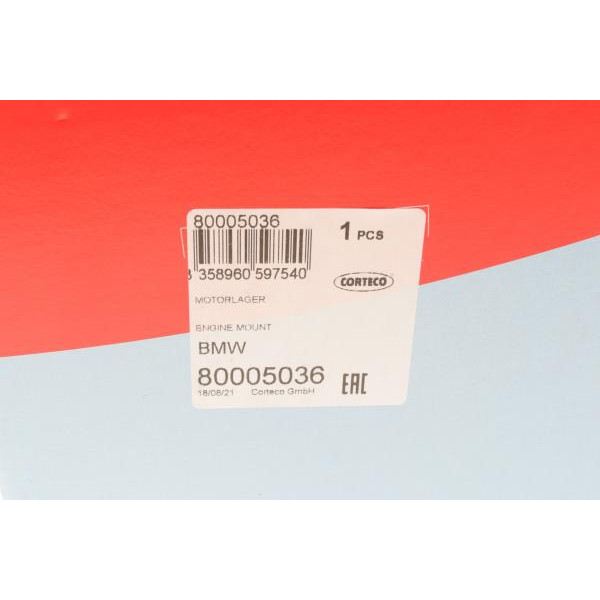80005036 CORTECO Подушка двигуна (L) BMW 5(F10) 535i xDrive 10-