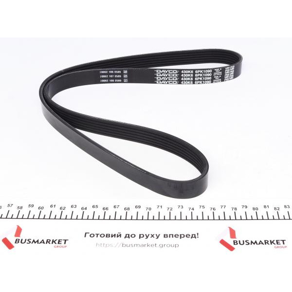 6PK1090 DAYCO Ремінь генератора VW Golf V/VI/Passat VI/VII/Skoda Fabia 1.4TSI/FSI/1.6 FSI 97-