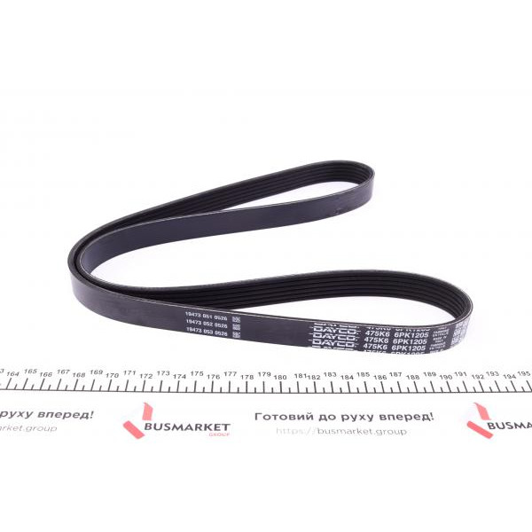 6PK1205 DAYCO Ремінь генератора Peugeot Partner 1.6