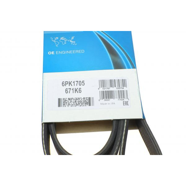 6PK1705 DAYCO Ремінь генератора Citroen Jumper 1.9TD 94-02 (ALT,PS,AC)