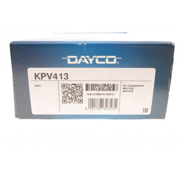 KPV413 DAYCO Комплект ременя генератора Fiat Punto 1.3D 05-