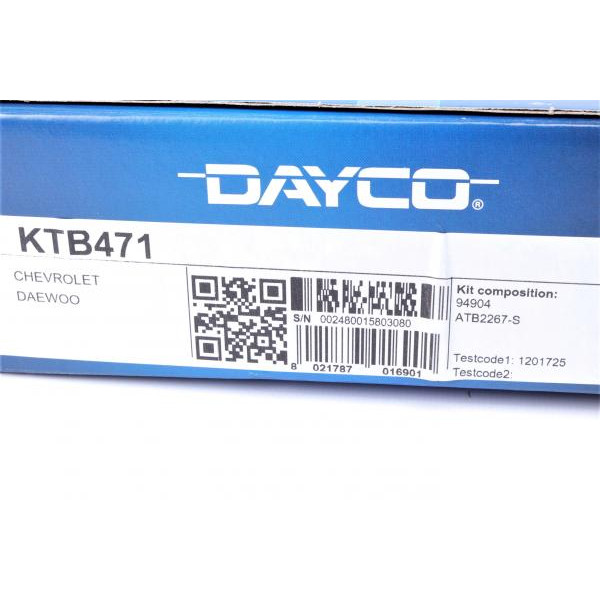KTB471 DAYCO Комплект ГРМ Chevrolet Kalos/Daewoo Matiz 1.0/1.2i 03-