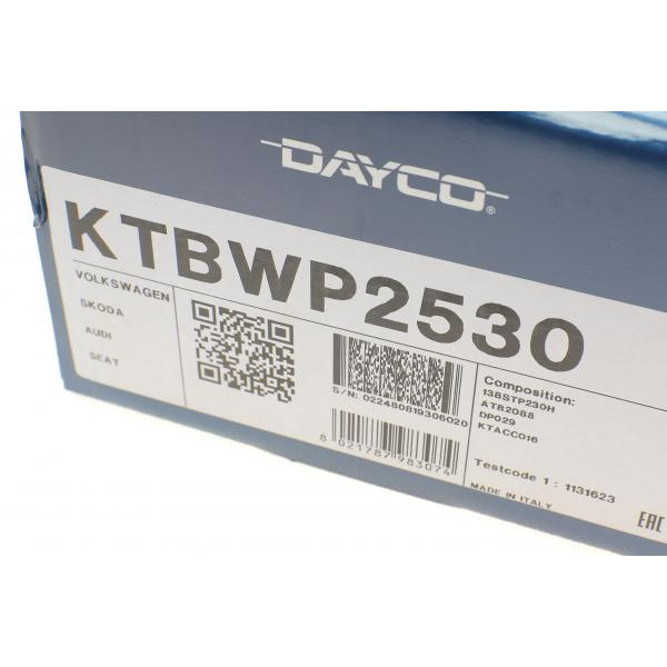KTBWP2530 DAYCO Комплект ГРМ + помпа Audi/Seat/Skoda/WV 1.6 95-