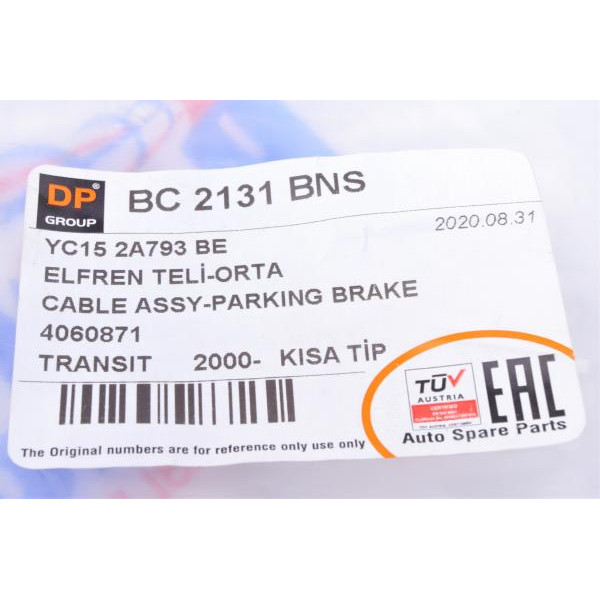 BC2131BNS DP Трос ручника (центральний) Ford Transit 00- (1534mm)