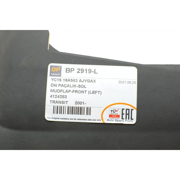 BP2919L DP Бризговик (передній) (L) Ford Transit 00-