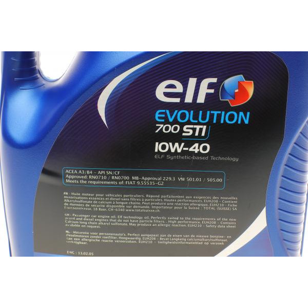216667 ELF Олія 10W40 Evolution 700 STI (5L) (458478) (ACEA/A3/B4 API/SN/CF VW/501.01/505.00/MB 229.1)