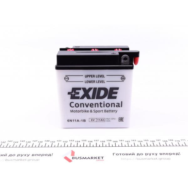 6N11A1B EXIDE Акумуляторна батарея 11Ah/95A (121x59x131/+R/B0) (мото) (співзаряджений)