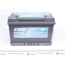 EA1050 EXIDE Аккумуляторная батарея 105Ah/850A (315x175x205/+R/B13) Premium
