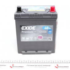 EA406 EXIDE Акумуляторна батарея 40Ah/350A (187x127x220/+R/B01) Premium Азія