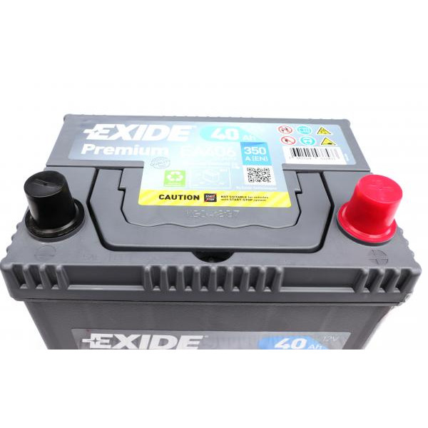 EA406 EXIDE Акумуляторна батарея 40Ah/350A (187x127x220/+R/B01) Premium Азія