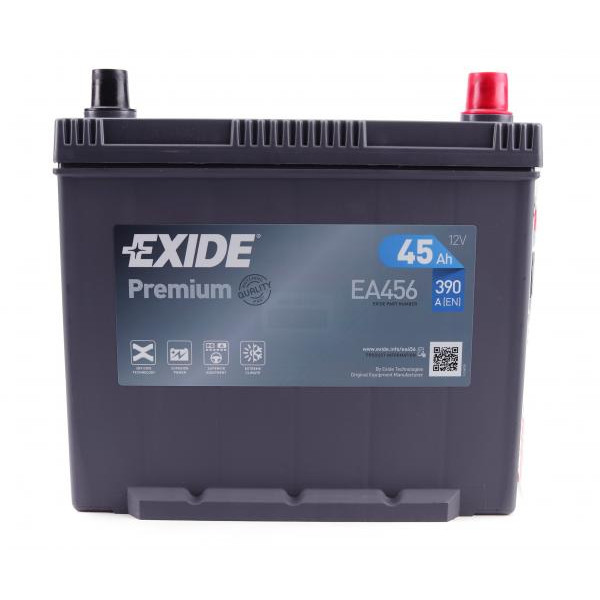 EA456 EXIDE Акумуляторна батарея 45Ah/390A (235x127x226/+R/B01) Premium Азія