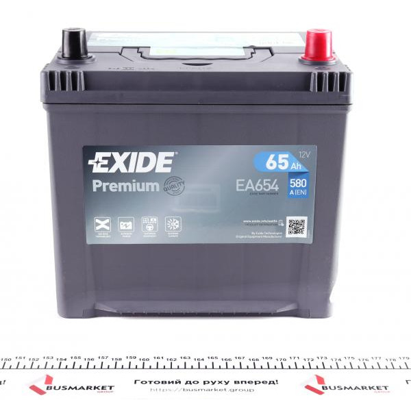 EA654 EXIDE Акумуляторна батарея 65Ah/580A (230x173x222/+R/B01) Premium Азія