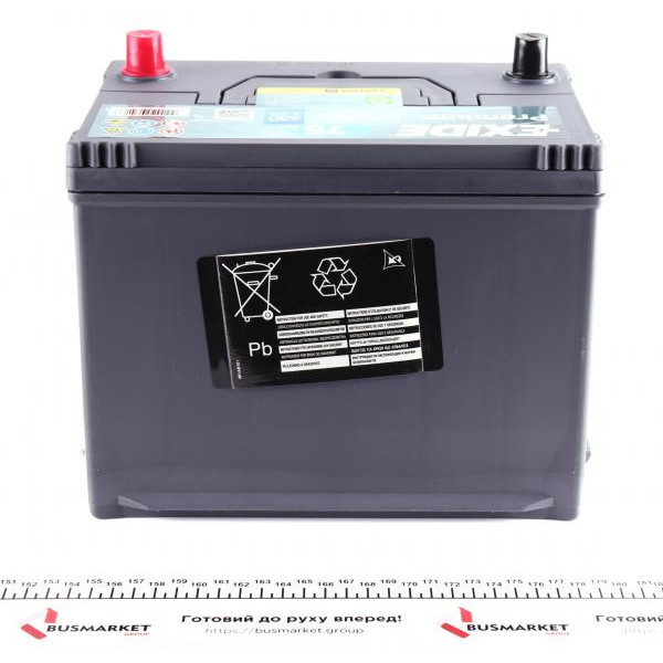 EA754 EXIDE Акумуляторна батарея 75Ah/630A (270x172x222/+R/B01) Premium Азія