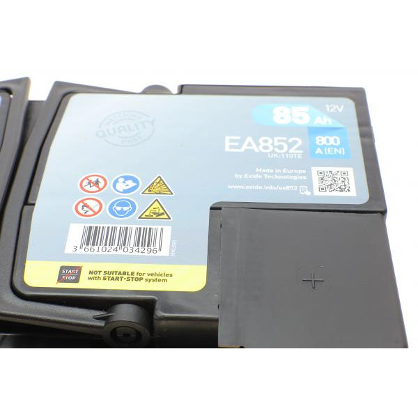EA852 EXIDE Акумуляторна батарея 85Ah/800A (315x175x175/+R/B13) Premium