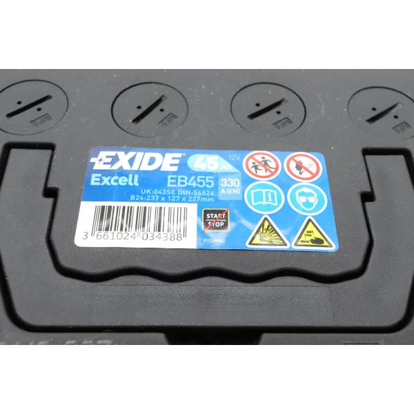EB455 EXIDE Акумуляторна батарея 45Ah/330A (237x127x227/+L/B00) Excell Азія