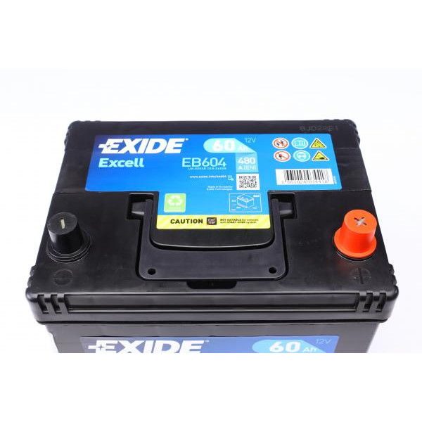 EB604 EXIDE Акумуляторна батарея 60Ah/480A (230x173x222/+R/B01) Excell Азія