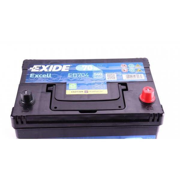 EB704 EXIDE Акумуляторна батарея 70Ah/540A (270x173x222/+R/B9) Excell Азія