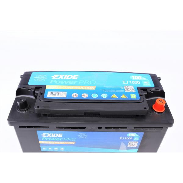 EJ1000 EXIDE Акумуляторна батарея 100Ah/850A (353x175x190/+R/B13) POWERPRO (AGRI & CONSTRUCTION)