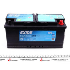 EL1050 EXIDE Акумуляторна батарея 105Ah/950A (392x175x190/+R/B13) (Start-Stop EFB)