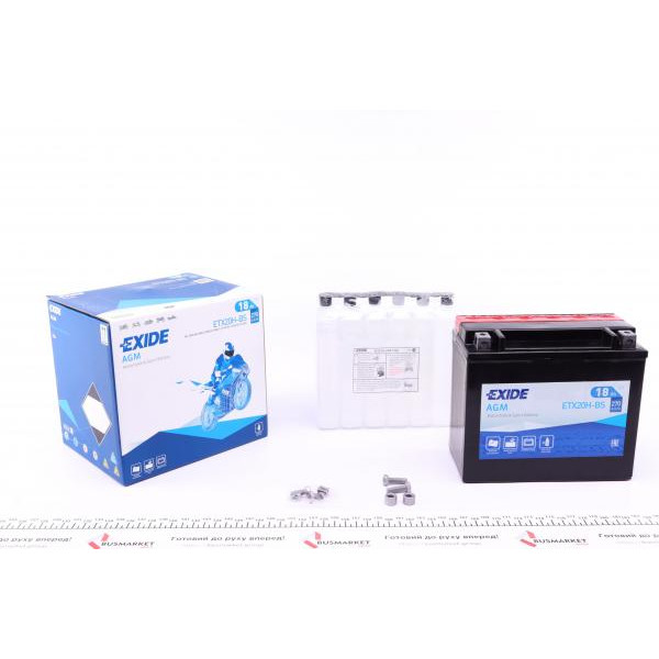 ETX20HBS EXIDE Акумуляторна батарея 18Ah/270A (175x87x155/+L/B0) (AGM) (мото) (співзаряджений)