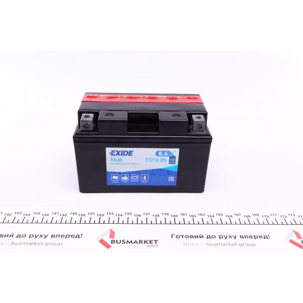 ETZ10BS EXIDE Акумуляторна батарея 8.6Ah/145A (150x87x93/+L/B0) (AGM) (мото) (зарядний)