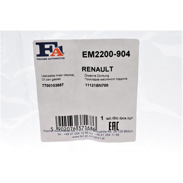 EM2200904 FA1 Прокладка піддону Renault Kangoo 1.5/1.6 16V 01-