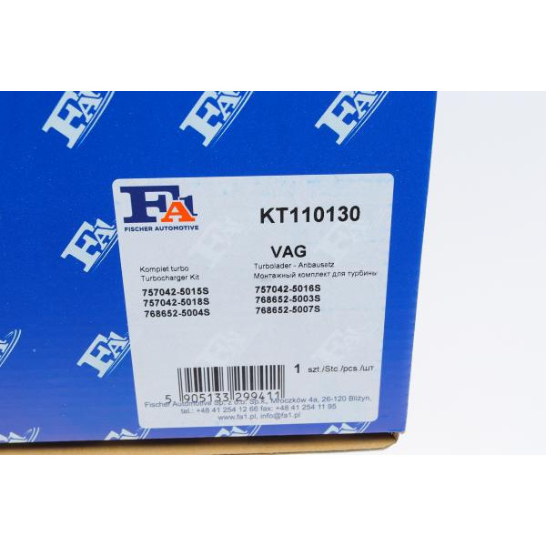 KT110130 FA1 Комплект прокладок турбіни VW Passat 2.0 TDI 05-10