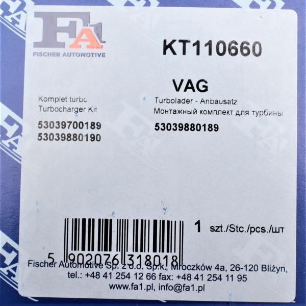 KT110660 FA1 Комплект прокладок турбіни Audi A4/A5/A6 2.0 TDI 04-15