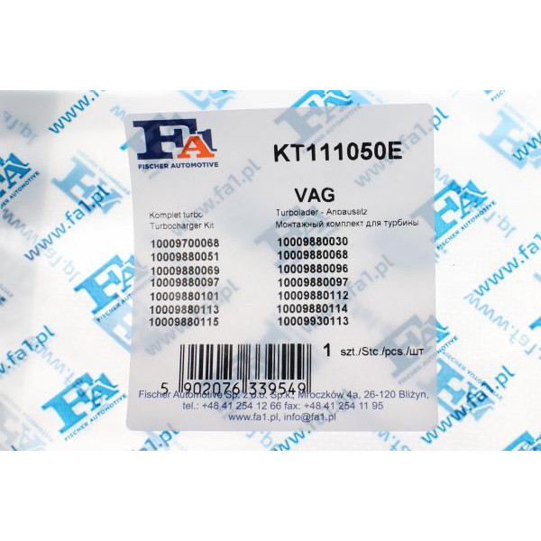 KT111050E FA1 Комплект прокладок турбіни VW Crafter 2.0 TDI 11-16 120Kw