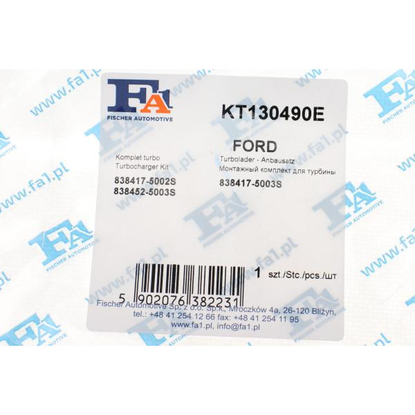 KT130490E FA1 Комплект прокладок турбіни Ford Transit 2.0 TDCi 16-