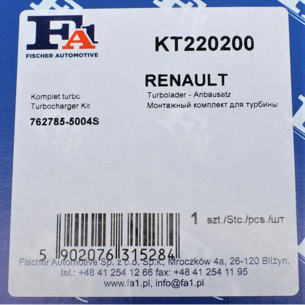 KT220200 FA1 Комплект прокладок турбіни Renault Trafic 2.0DCI 06-