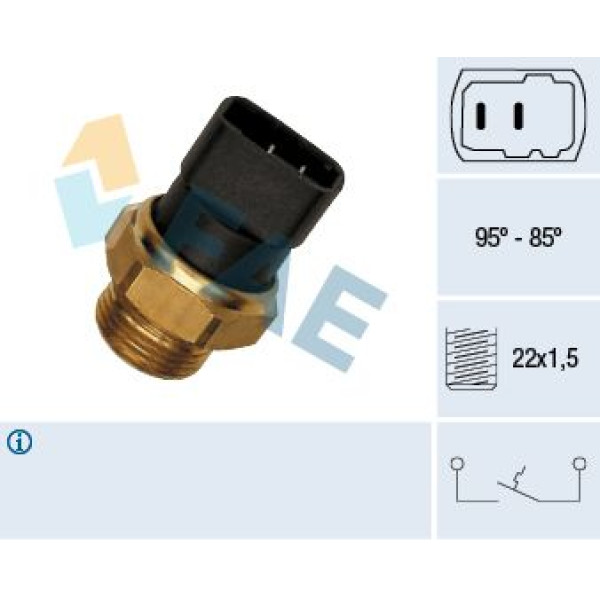 37210 FAE Датчик увімкнення вентилятора VW Caddy II 1.4-1.9D 94-04 (2 конт.) (95-85°C)