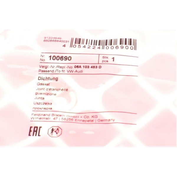 100690 FEBI BILSTEIN Прокладка горловини маслозаливної VW Caddy I/II/III/LT/T3/T4/T5