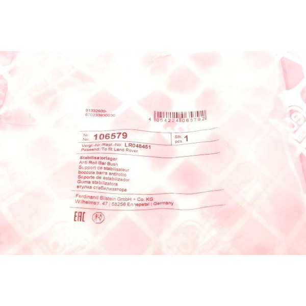 106579 FEBI BILSTEIN Втулка стабілізатора (переднього) Land Rover Range Rover/Sport 12- (d=39mm)