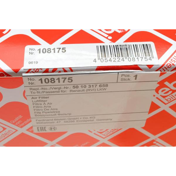 Фільтр повітряний Renault Mascott 3.0D 16V 99-10 FEBI-BILSTEIN 108175