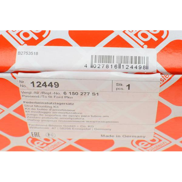 12449 FEBI BILSTEIN Подушка амортизатора (переднього) + підшипник Ford Escort/Fiesta/Siera 1.0-2.9 82-97