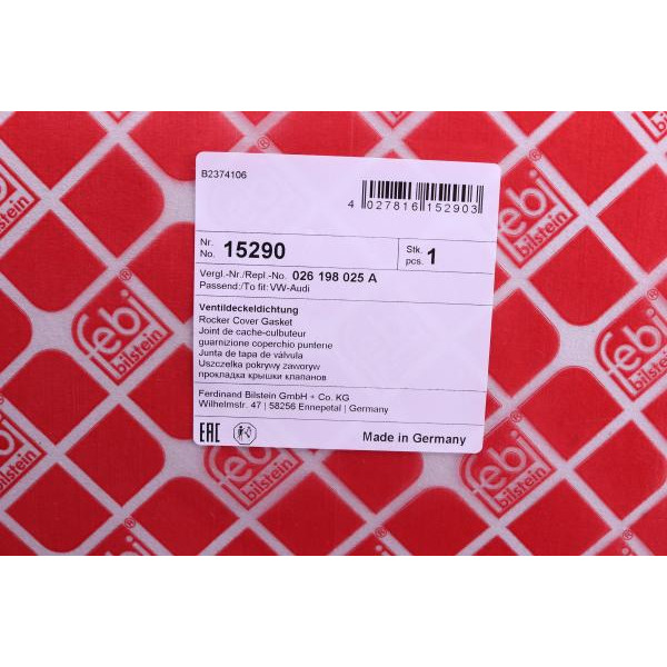15290 FEBI BILSTEIN Прокладання кришки клапанів VW/Audi 1.6/1.8/2.0