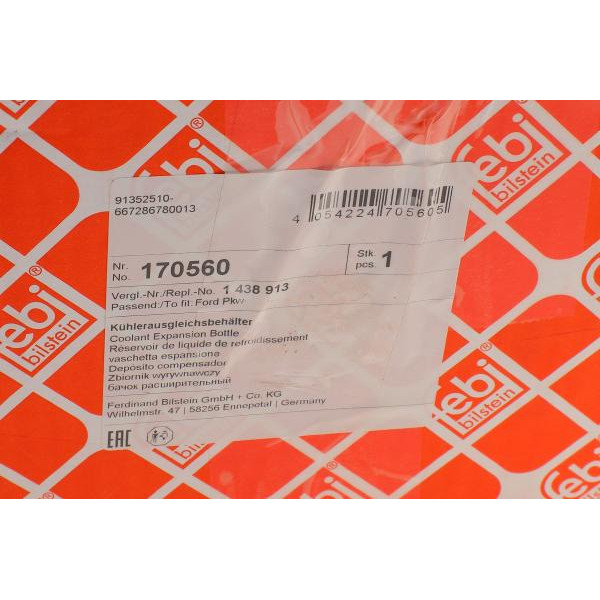 170560 FEBI BILSTEIN Бачок розширювальний Ford Focus/C-Max/Kuga 05-12
