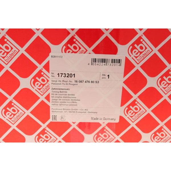 173201 FEBI BILSTEIN Комплект ГРМ + помпа Citroen C3/Peugeot 207/208/2008 1.4 HDI 06- (29x139z)
