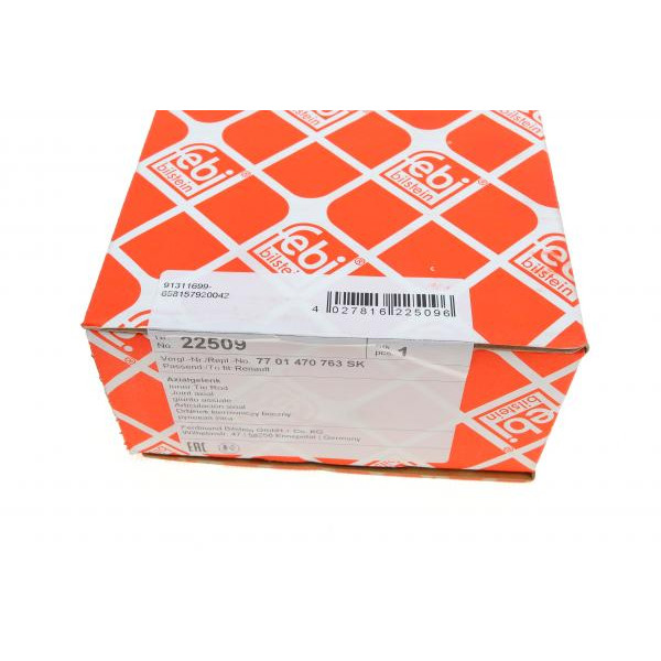 22509 FEBI BILSTEIN Рульова тяга Renault Kangoo 97- (без ГУ) (L=264mm)