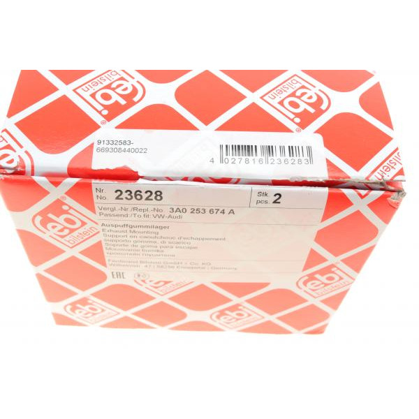 23628 FEBI BILSTEIN Кронштейн кріплення глушника VW Passat 1.6-2.8 VR6 91-97