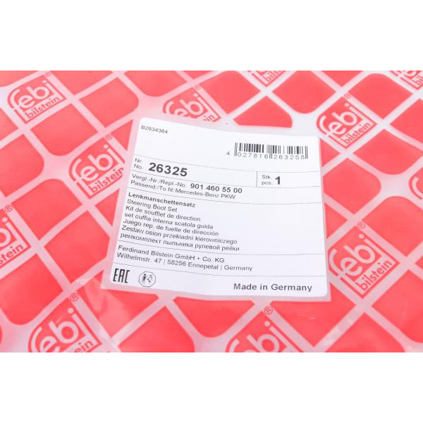 26325 FEBI BILSTEIN Пильовик рейки кермовий MB Sprinter/VW LT 96-