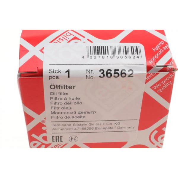 36562 FEBI BILSTEIN Фільтр масляний Opel Combo 1.4 16V 05- (h=88.5mm)