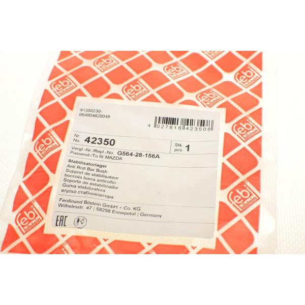 42350 FEBI BILSTEIN Втулка стабілізатора (заднього) Mazda 323 1.3-2.0 94-04 (d=15mm)
