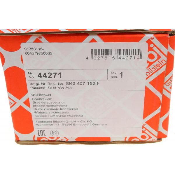 44271 FEBI BILSTEIN Важіль підвіски (передній/знизу) (R) Audi A4/A5/A6/A7/Q5/Porsche Macan 1.8-4.2 07-