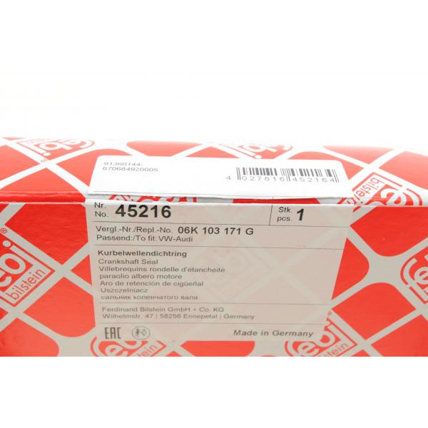 45216 FEBI BILSTEIN Сальник коленвала (задній) Audi Q5/Skoda Superb/VW Golf VII/Passat 1.8/2.0 TFSI/TSI 09-