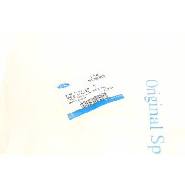 7T162A603CD FORD Трос ручника (задній) Ford Connect 02- (+ABS) (низька база) (дискове гальмо)