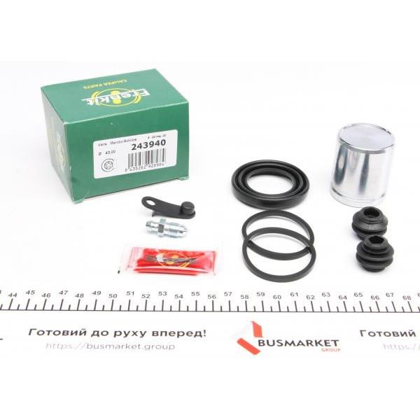 243940 FRENKIT Ремкомплект супорту (заднього) Kia Sorento/Hyundai Genesis 08- (d=43mm) (+поршень) (Mando)